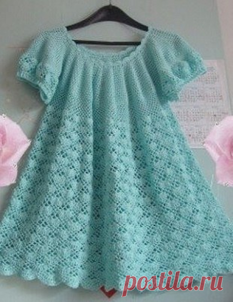 Платье с узором "ракушки" для девочки со схемами. Летнее платье девочке крючком Платье с узором "ракушки" для девочки со схемами. Летнее платье девочке крючком