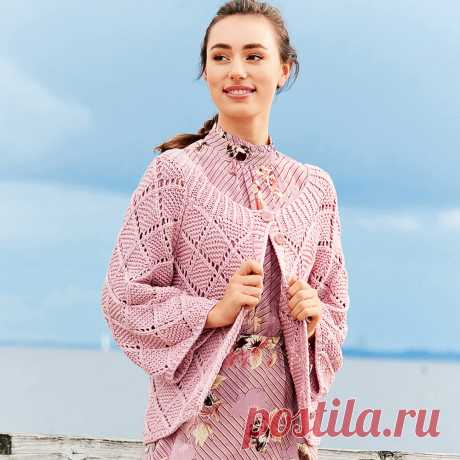 Короткий жакет реглан - схема вязания спицами. Вяжем Жакеты на Verena.ru