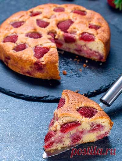 Клубничный пирог: фото рецепт, пошаговый, приготовление