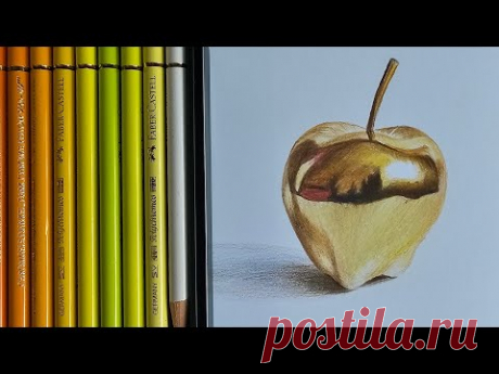 Как рисовать цветными карандашами золото