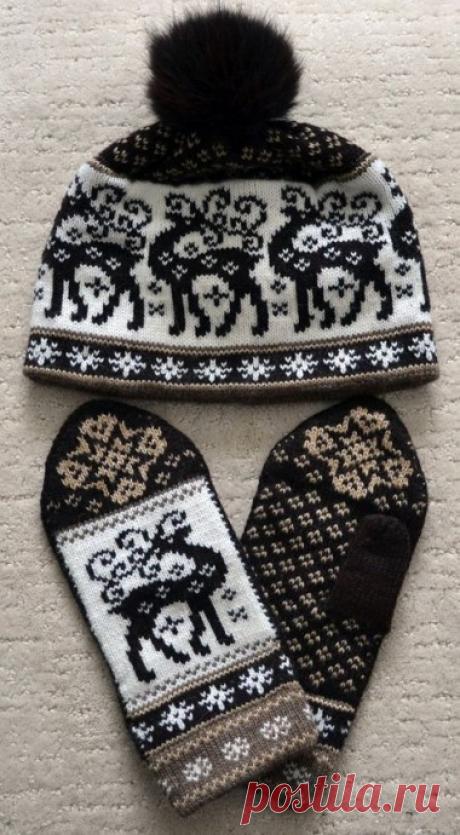 Узор &quot;Олень&quot; в технике жаккарда