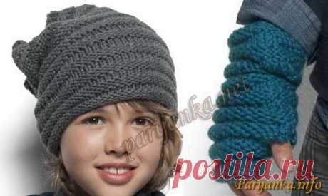 Шапка и митенки (д) 40 и 41*58 PHIL №2057