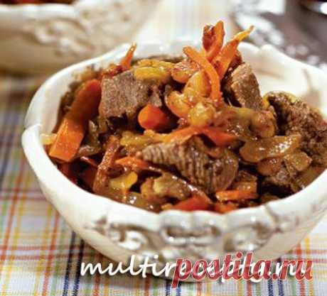 Вторые Блюда -  Мясо, тушеное в мультиварке