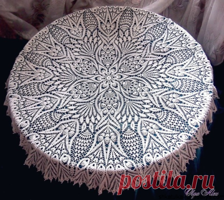 Красивая скатерть крючком