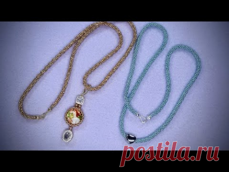 Three Bead Herringbone Twisted Rope Necklace Tutorial