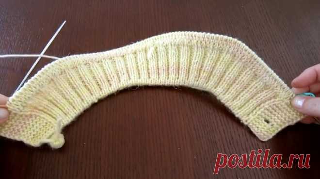 Воротник-стойка резинкой 2х2. Имитация пришивной планки.