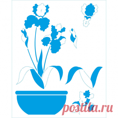 Plantilla rectangular - Orquídea en jarrón | litoarte