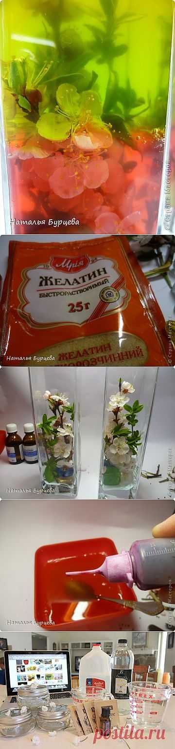 Цветы в желатине. Пара вариантов.
