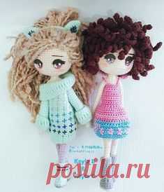 Crochet amigurumi dolls.