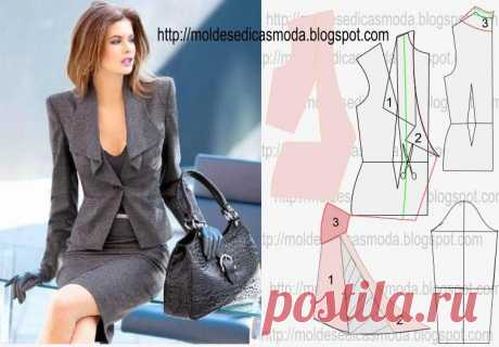 TRANSFORMAÇÃO DE CASACO COM GOLA REDONDA - 2 ~ Moldes Moda por Medida