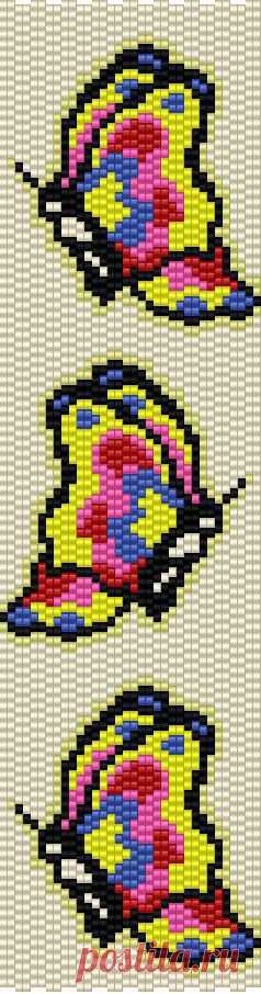 BP-AN-023 - Dolly Butterfly - 2 Drop Peyote Stitch Bracelet Pattern