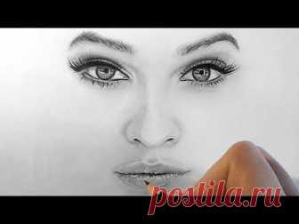 Смотреть онлайн бесплатно How to draw, shade realistic eyes, nose and lips with graphite pencils | Step by Step видео (видеоролик, видеоклип) без регистрации и без смс на сайте Видашки.Ру / Vidashki.Ru