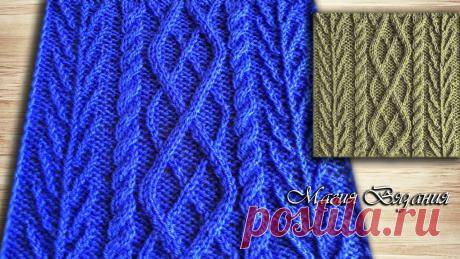 Эффектный японский узор с ромбами и веточками Красивый рельефный узор, каждый элемент которого можно использовать как отдельный узор. Самые красивые узоры для вязания на нашем канале!Спасибо за просмотр ...