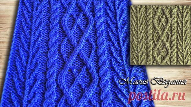 Эффектный японский узор с ромбами и веточками Красивый рельефный узор, каждый элемент которого можно использовать как отдельный узор. Самые красивые узоры для вязания на нашем канале!Спасибо за просмотр ...