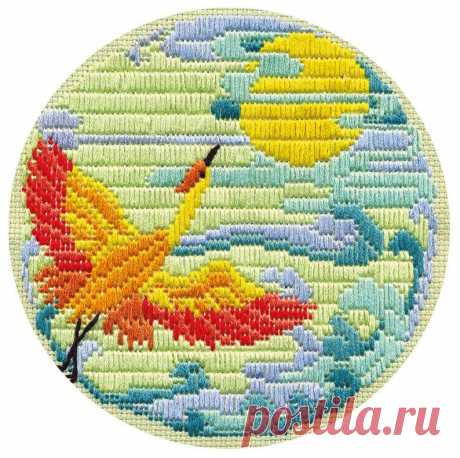 Crane Long Stitch Embroidery Kit Needlepoint Kit DIY Craft | Etsy