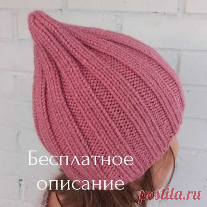 Шапка-тыковка, исполненная в розовом цвете Для тех, кто хотел связать себе шапку 
