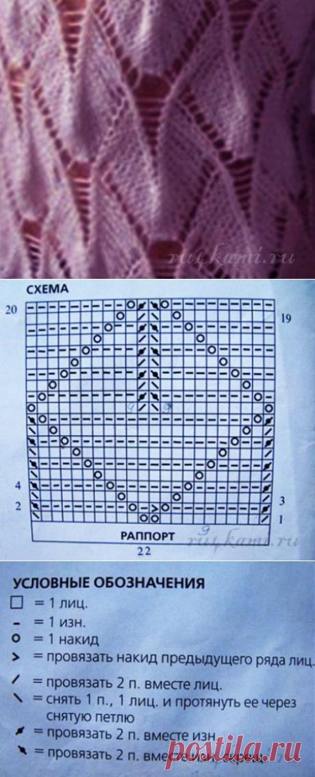 Ажурные узоры спицами » Сайт "Ручками" - делаем вещи своими руками