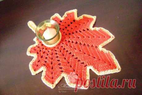 Как связать кленовый лист крючком? Где найти схемы вязания (фото)?