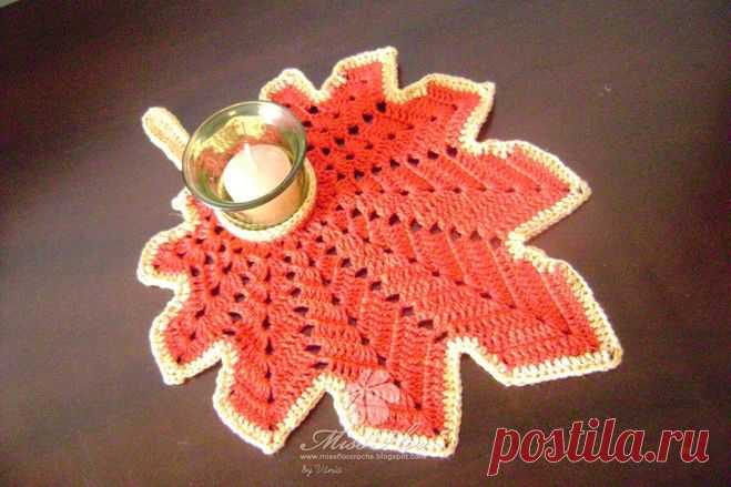 Как связать кленовый лист крючком? Где найти схемы вязания (фото)?