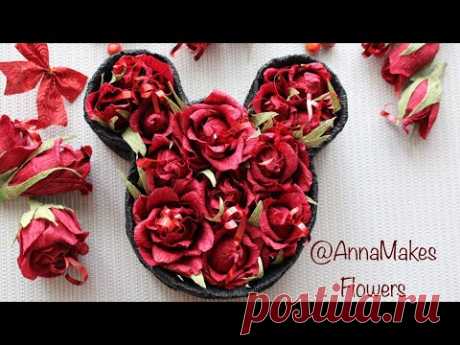 Букет Микки Маус из роз / DIY Mickey Mouse Crepe paper Bouquet - YouTube