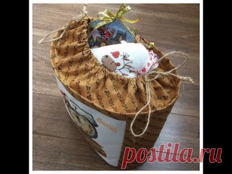 Шьём корзинку для новогодних игрушек или клубочницу для вязания.