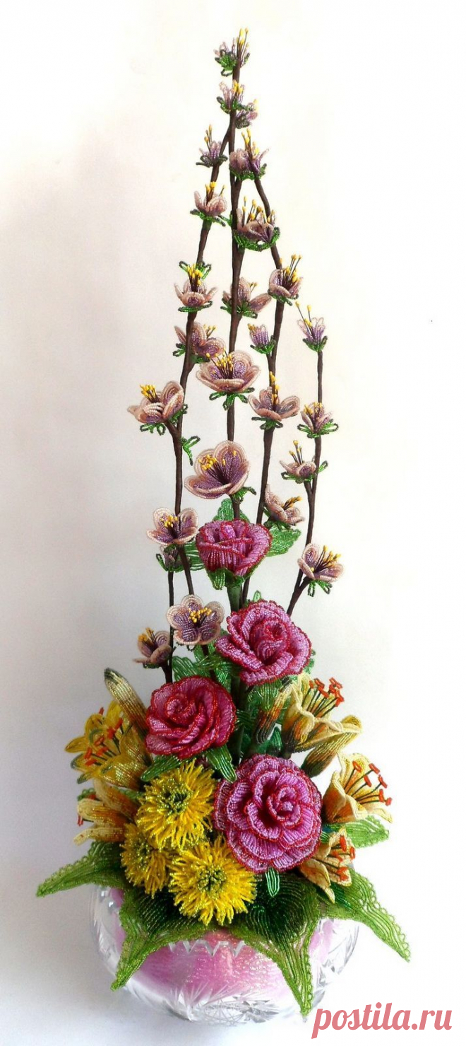 (10) Лилово-лилейный ноктюрн | Beaded flowers