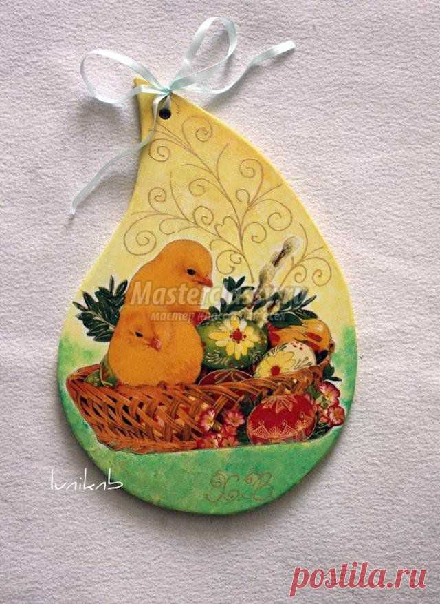Декупаж разделочной доски с цыплятами «К Пасхе». Мастер класс с пошаговыми фото