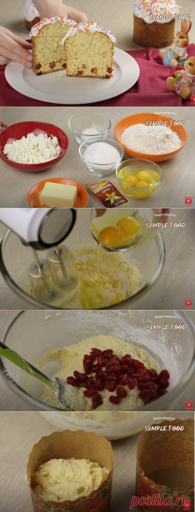 Творожный кулич без дрожжей - Рецепты Simple Food