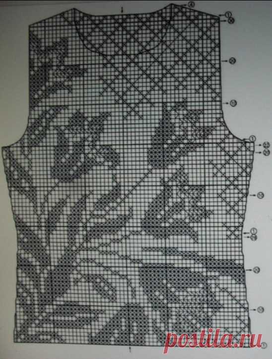 Филейные схемы для топов крючком