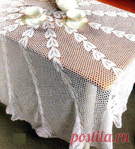 Нежная вязаная скатерть. Схема Нежная вязаная скатерть. Схема вязания крючком