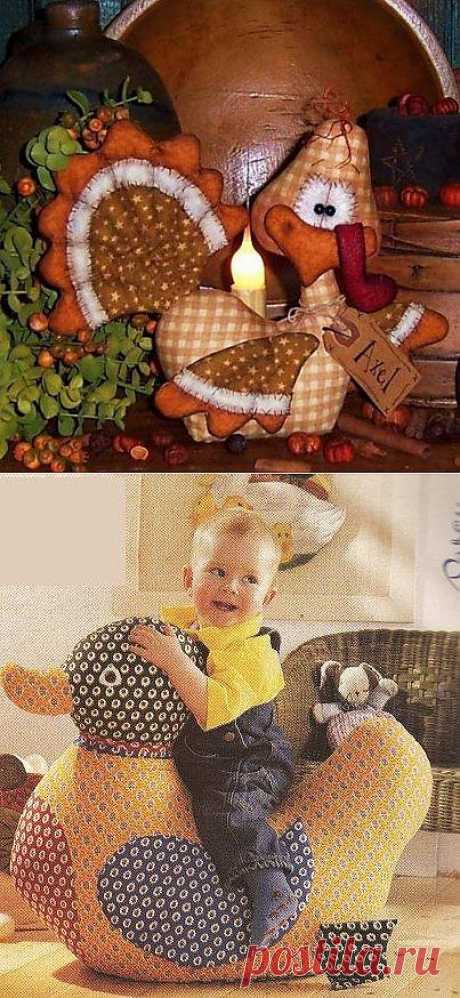 Сшить игрушки. Индюк, курица и уточка
