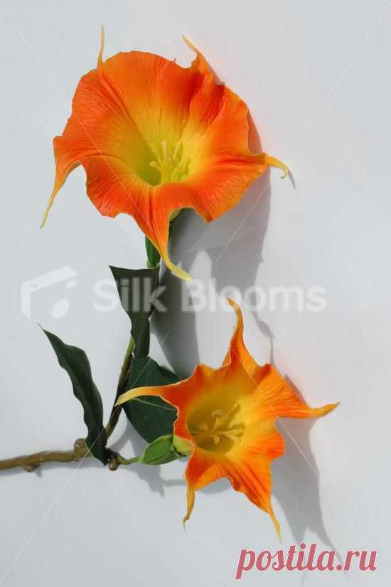 Single Stem of Fresh Touch Artificial Orange Angel Trumpet Single Stem of Fresh Touch Artificial Orange Angel Trumpet [DE0026 Orange] - £14.99 : Silk Wedding Flowers, by Silk Blooms, Glasgow