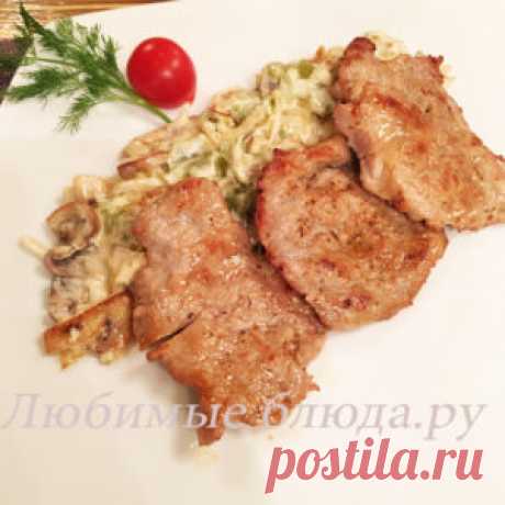 Телятина в сливочно-грибном соусе