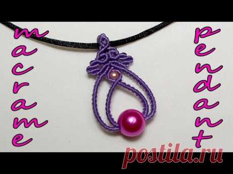 КУЛОН В СТИЛЕ МАКРАМЕ. MACRAME STYLE PENDANT.