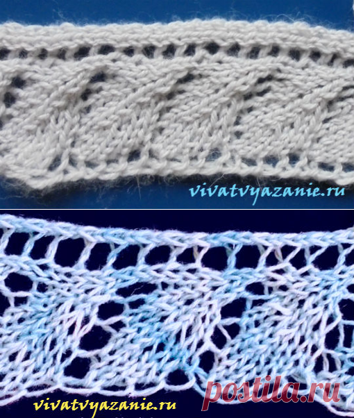 Ажурная кайма спицами: фото и описание