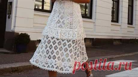 Супер подборка схем для вязания крючком ажурного платья ❤ crochet pattern.