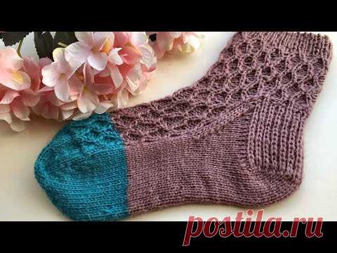Носки спицами "Даяна" 🧶 Детские носки спицами с укрепленной пяткой подковой - YouTube