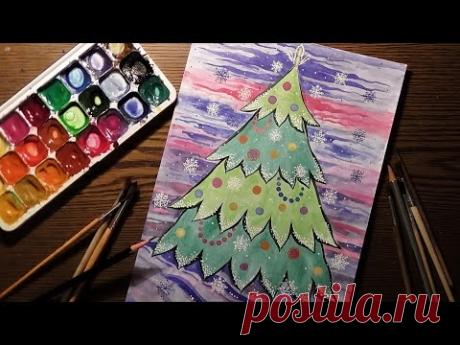 Как нарисовать елку поэтапно для начинающих? | LS