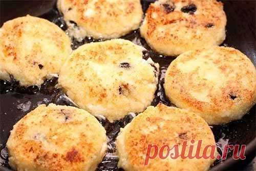 Сырники с манкой и изюмом