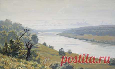 Художник Андрей Викторович Герасимов (р. 1962).
"Восход солнца на реке Оке", 1998 г.