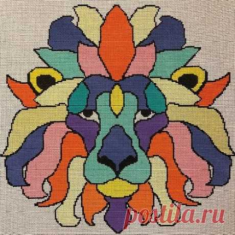 Colorful Lion | Needlepoint.Com