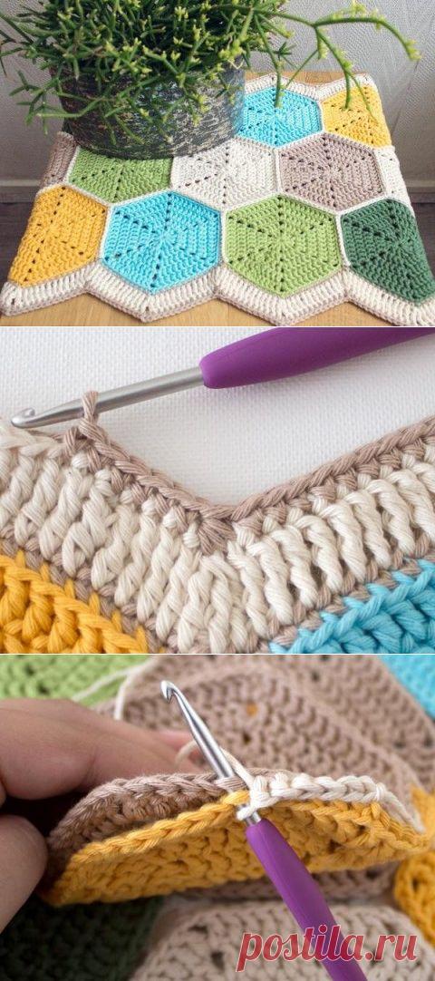 Скатерть из вязаных шестиугольников | HandMade