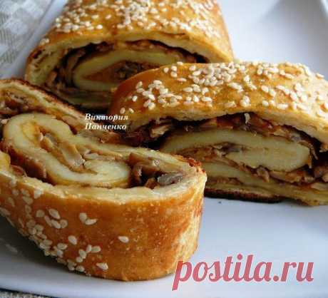 КАРТОФЕЛЬНЫЙ РУЛЕТ С ШАМПИНЬОНАМИ