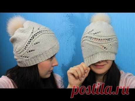 Женская шапка спицами. Шапка Хвост дракона ❄❄❄ Зима 2019