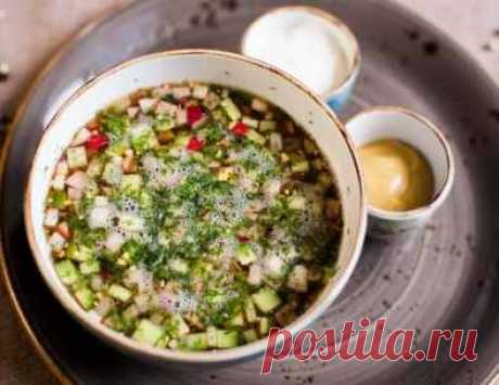 Рецепт Окрошка быстрая на квасе с фото по шагам