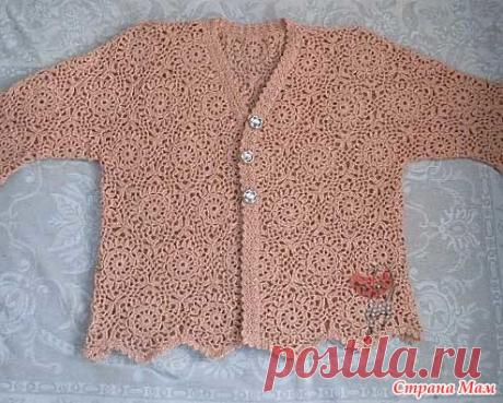 Кардиган персикового цвета - Вязание - Страна Мам