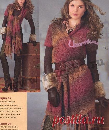 Жакет-накидка - Описание вязания, схемы вязания крючком и спицами | Узорчик.ру