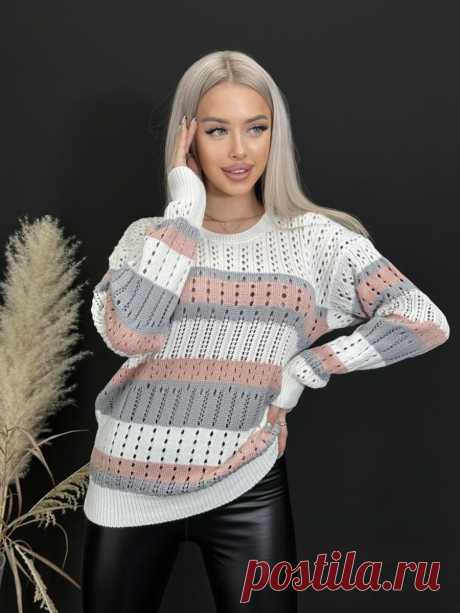 Кофта ажурная оверсайз удлиненная Violet style 151180025 купить за 1 848 ₽ в интернет-магазине Wildberries