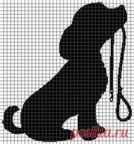 Dog with Leash Graphghan Pattern (With Graph and Written…