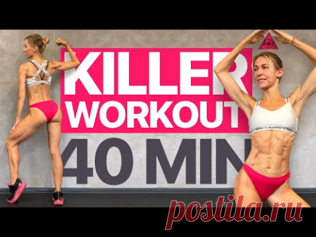 40 MIN SUPER INTENSE FAT BURN HIIT - Full Body Workout [At Home]